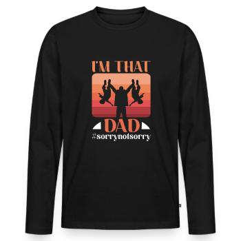 Fête des pères Je suis ce papa papa papa père - T-shirt manches longues Premium bio Homme - noir - Devant - Nico (187cm)