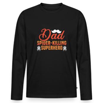 Vatertag Dad spider-killing superhero Papa Vater - Männer Premium Bio Langarmshirt - Schwarz - Vorne - Nico (187cm)