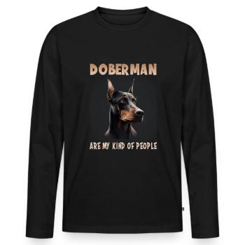 Hunde Spruch Doberman Design für Hundeliebhaber - Männer Premium Bio Langarmshirt - Schwarz - Vorne - Nico (187cm)