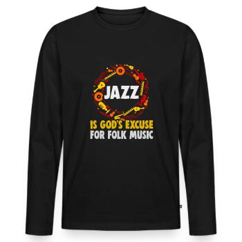 Jazz Musik Orchester Musiker - Männer Premium Bio Langarmshirt - Schwarz - Vorne - Nico (187cm)