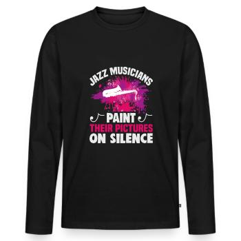 Jazz Musik Orchester Musiker - Männer Premium Bio Langarmshirt - Schwarz - Vorne - Nico (187cm)