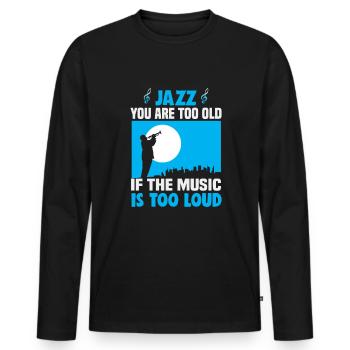 Musiciens d’orchestre de musique jazz - T-shirt manches longues Premium bio Homme - noir - Devant - Nico (187cm)