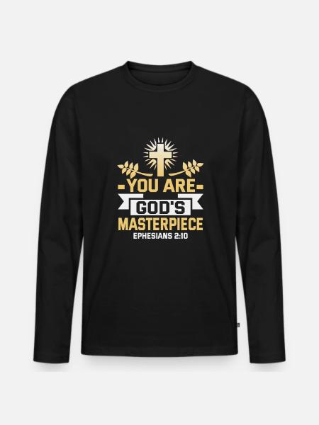 Christliche Zitate Designs für gläubige Christen - Premium økologisk langærmet T-shirt til mænd - sort