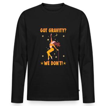 Acrobatie aérienne Conception aérienne pour la gymnastique aérienne - T-shirt manches longues Premium bio Homme - noir - Devant - Nico (187cm)