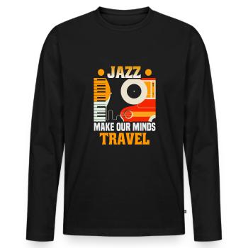 Jazz Musik Orchester Musiker - Männer Premium Bio Langarmshirt - Schwarz - Vorne - Nico (187cm)