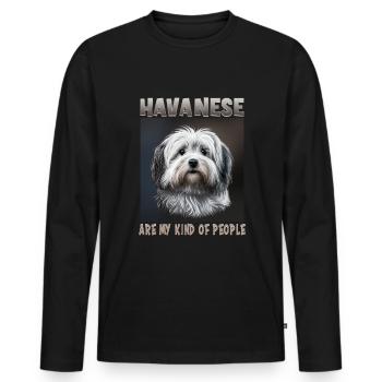 Dog saying Havanese design for dog lovers - Men's Premium Organic Long Sleeve Shirt - black - Front - Nico (187cm)