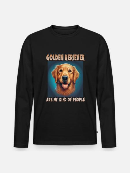 Dog Saying Golden Retriever Design - Men's Premium Organic Long Sleeve Shirt - black