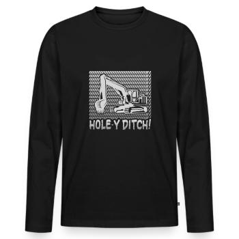 Crane operator design for excavator operators and construction workers - Men's Premium Organic Long Sleeve Shirt - black - Front - Nico (187cm)