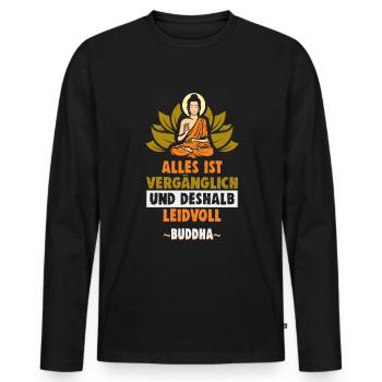 Buddhist Meditation Zen Buddha Buddhismus und Yoga - Männer Premium Bio Langarmshirt - Schwarz - Vorne - Nico (187cm)