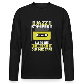 Musiciens d’orchestre de musique jazz - T-shirt manches longues Premium bio Homme - noir - Devant - Nico (187cm)