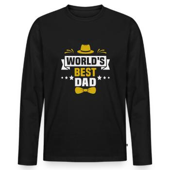 Vatertag World's best dad Papa Vater - Männer Premium Bio Langarmshirt - Schwarz - Vorne - Nico (187cm)