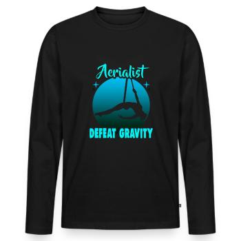Aerial Acrobatics Aerialist Design for Aerial Gymnastics - Men's Premium Organic Long Sleeve Shirt - black - Front - Nico (187cm)