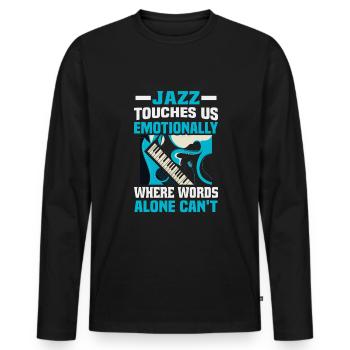 Jazz Musik Orchester Musiker - Männer Premium Bio Langarmshirt - Schwarz - Vorne - Nico (187cm)