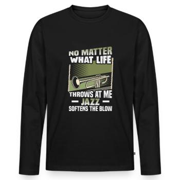 Jazz Musik Orchester Musiker - Männer Premium Bio Langarmshirt - Schwarz - Vorne - Nico (187cm)