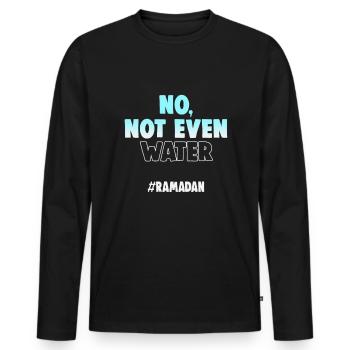 Le verset du Coran cite des textes musulmans du Ramadan - T-shirt manches longues Premium bio Homme - noir - Devant - Nico (187cm)