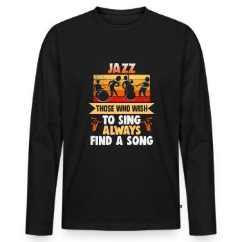 Jazz Musik Orchester Musiker - Männer Premium Bio Langarmshirt - Schwarz - Vorne - Nico (187cm)