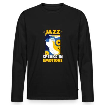 Jazz Musik Orchester Musiker - Männer Premium Bio Langarmshirt - Schwarz - Vorne - Nico (187cm)