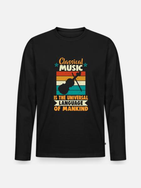 Classical Music Orchestra Musicians - Men's Premium Organic Long Sleeve Shirt - black