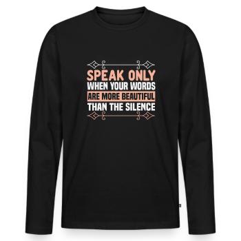 Koran Verse Islam Zitate Moslem Ramadan Texte - Männer Premium Bio Langarmshirt - Schwarz - Vorne - Nico (187cm)