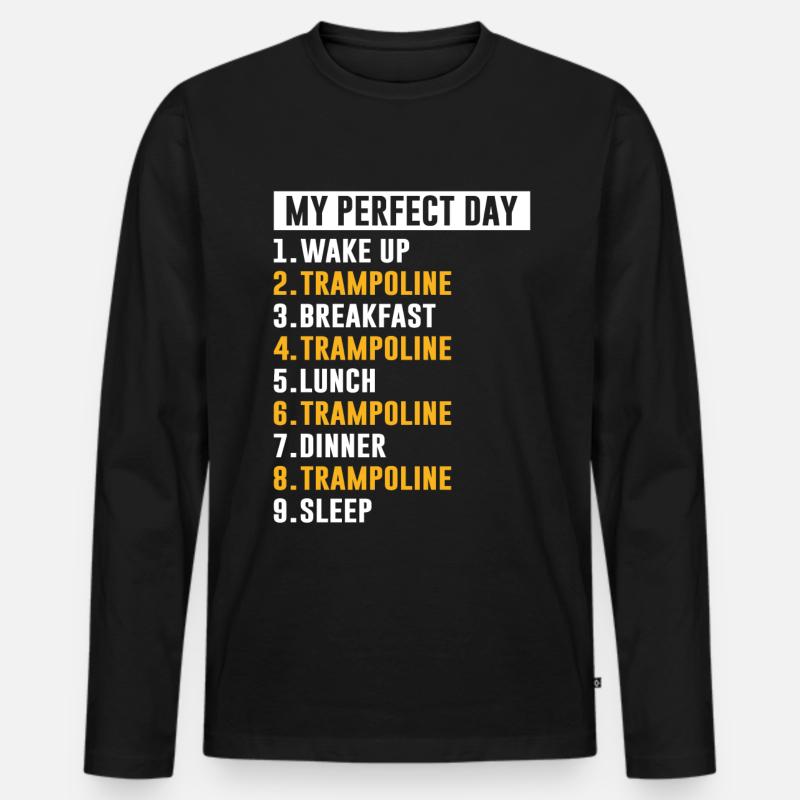 Trampolin - Männer Premium Bio Langarmshirt - Schwarz