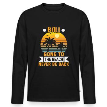 Bali Indonésie vacances à la plage au bord de la mer - T-shirt manches longues Premium bio Homme - noir - Devant - Nico (187cm)