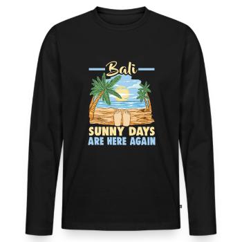 Bali Indonésie vacances à la plage au bord de la mer - T-shirt manches longues Premium bio Homme - noir - Devant - Nico (187cm)