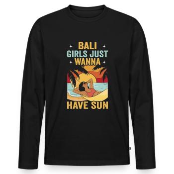 Bali Indonésie vacances à la plage au bord de la mer - T-shirt manches longues Premium bio Homme - noir - Devant - Nico (187cm)