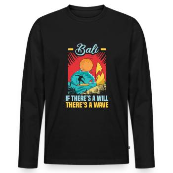 Bali Indonésie vacances à la plage au bord de la mer - T-shirt manches longues Premium bio Homme - noir - Devant - Nico (187cm)