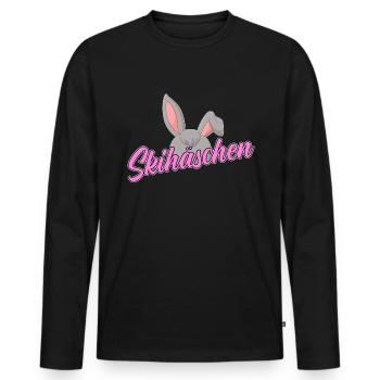 Skieur Ski Ski - T-shirt manches longues Premium bio Homme - noir - Devant - Nico (187cm)