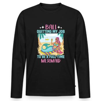 Bali Indonésie vacances à la plage au bord de la mer - T-shirt manches longues Premium bio Homme - noir - Devant - Nico (187cm)