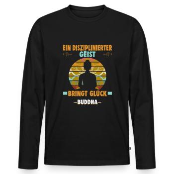 Méditation bouddhiste Bouddhisme Zen Bouddha Bouddhisme et Yoga - T-shirt manches longues Premium bio Homme - noir - Devant - Nico (187cm)