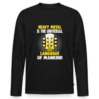 Heavy Metal Musiker in einer Band Hard Rock Musik - Männer Premium Bio Langarmshirt - Schwarz - Vorne - Nico (187cm)
