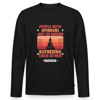 Méditation bouddhiste Bouddhisme Zen Bouddha Bouddhisme et Yoga - T-shirt manches longues Premium bio Homme - noir - Devant - Nico (187cm)