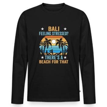 Bali Indonésie vacances à la plage au bord de la mer - T-shirt manches longues Premium bio Homme - noir - Devant - Nico (187cm)