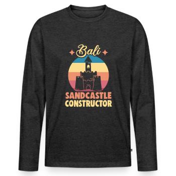 Bali Indonésie vacances à la plage au bord de la mer - T-shirt manches longues Premium bio Homme - anthracite chiné - Devant - Nico (187cm)