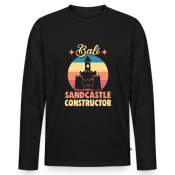 Bali Indonésie vacances à la plage au bord de la mer - T-shirt manches longues Premium bio Homme - noir - Devant - Nico (187cm)