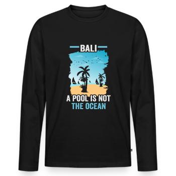 Bali Indonésie vacances à la plage au bord de la mer - T-shirt manches longues Premium bio Homme - noir - Devant - Nico (187cm)