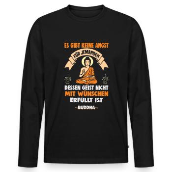 Buddhist Meditation Zen Buddha Buddhism and Yoga - Men's Premium Organic Long Sleeve Shirt - black - Front - Nico (187cm)