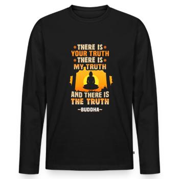 Buddhist Meditation Zen Buddha Buddhism and Yoga - Men's Premium Organic Long Sleeve Shirt - black - Front - Nico (187cm)
