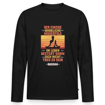 Buddhist Meditation Zen Buddha Buddhismus und Yoga - Männer Premium Bio Langarmshirt - Schwarz - Vorne - Nico (187cm)