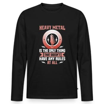 Musiciens de heavy metal dans un groupe de musique hard rock - T-shirt manches longues Premium bio Homme - noir - Devant - Nico (187cm)