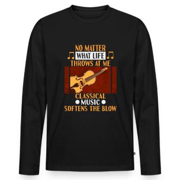 Classical Music Orchestra Musicians - Men's Premium Organic Long Sleeve Shirt - black - Front - Nico (187cm)