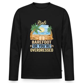 Bali Indonésie vacances à la plage au bord de la mer - T-shirt manches longues Premium bio Homme - noir - Devant - Nico (187cm)
