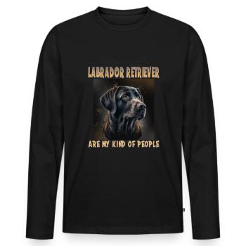 Dog Saying Labrador Retriever Design pour - T-shirt manches longues Premium bio Homme - noir - Devant - Nico (187cm)