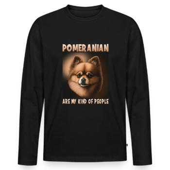 Dog saying Pomeranian design for dog lovers - Men's Premium Organic Long Sleeve Shirt - black - Front - Nico (187cm)