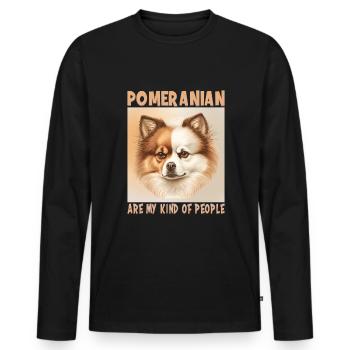 Dog saying Pomeranian design for dog lovers - Men's Premium Organic Long Sleeve Shirt - black - Front - Nico (187cm)