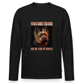 Dog Saying Yorkshire Terrier Design pour - T-shirt manches longues Premium bio Homme - noir - Devant - Nico (187cm)