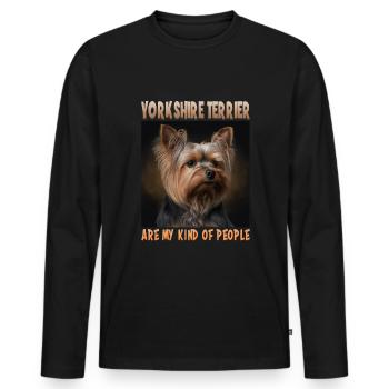 Dog Saying Yorkshire Terrier Design pour - T-shirt manches longues Premium bio Homme - noir - Devant - Nico (187cm)