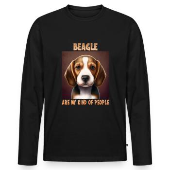 Dog Saying Beagle Design pour les amoureux des chiens - T-shirt manches longues Premium bio Homme - noir - Devant - Nico (187cm)