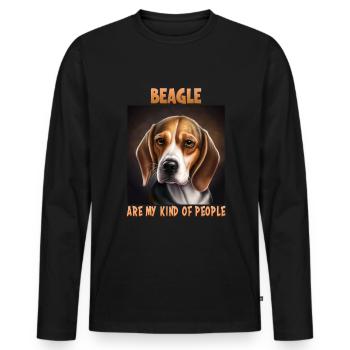 Dog Saying Beagle Design pour les amoureux des chiens - T-shirt manches longues Premium bio Homme - noir - Devant - Nico (187cm)
